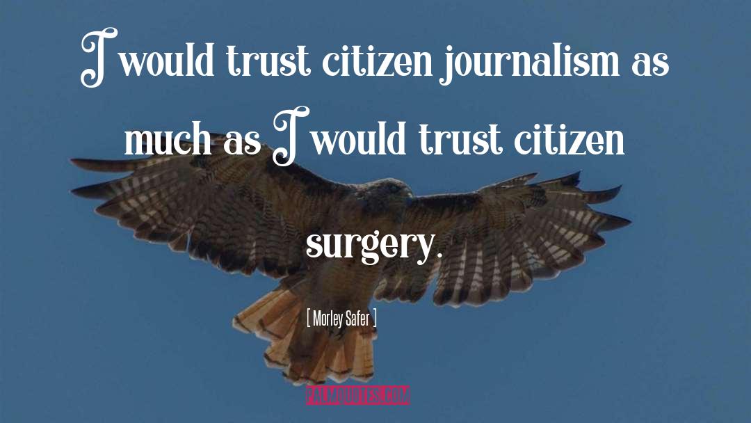 Morley Safer Quotes: I would trust citizen journalism