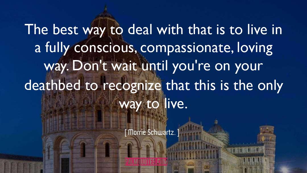 Morrie Schwartz Quotes: The best way to deal