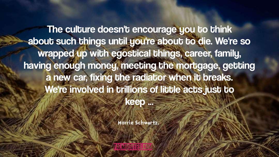 Morrie Schwartz Quotes: The culture doesn't encourage you