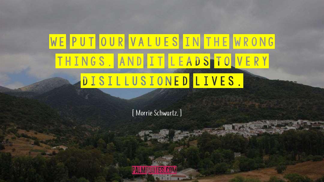 Morrie Schwartz Quotes: We put our values in