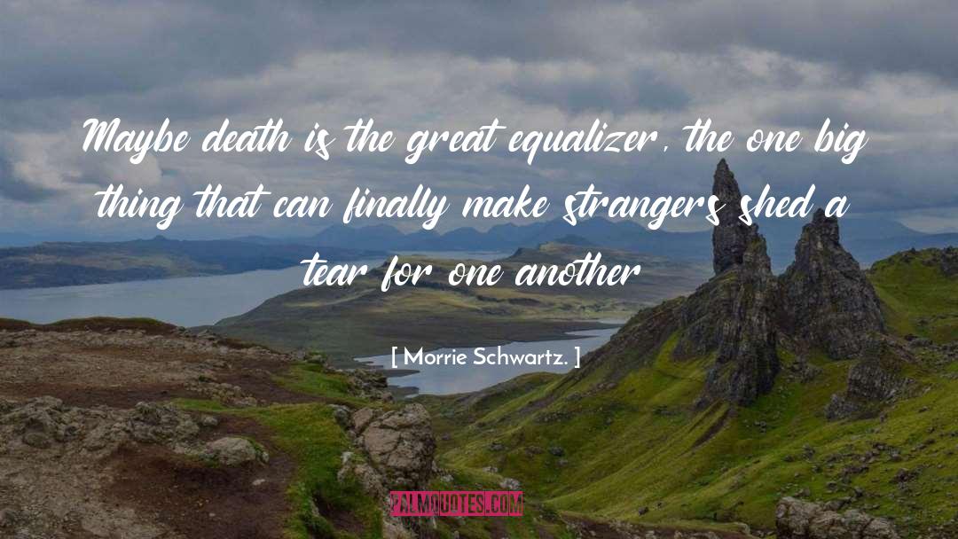 Morrie Schwartz Quotes: Maybe death is the great