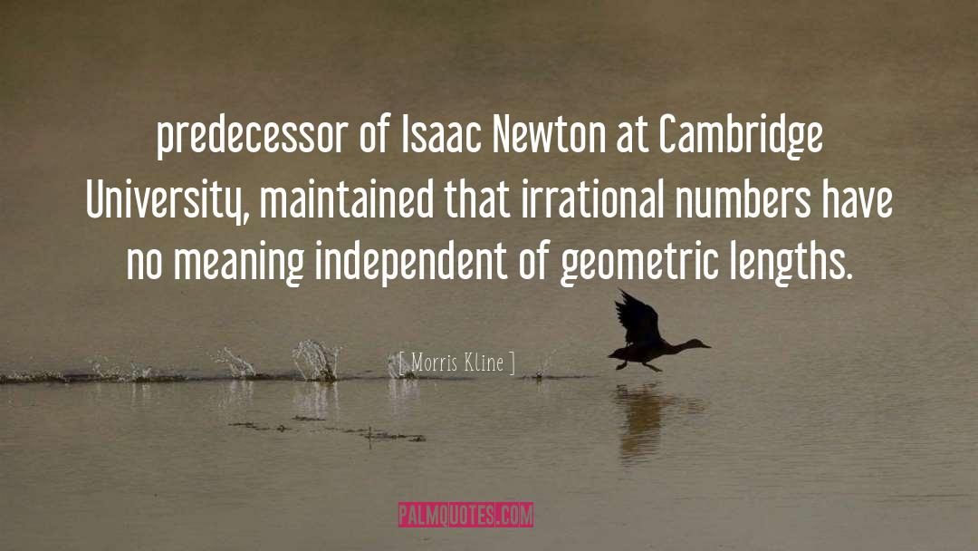 Morris Kline Quotes: predecessor of Isaac Newton at