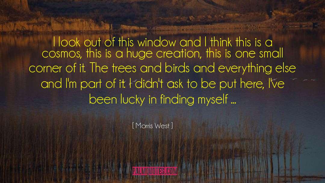 Morris West Quotes: I look out of this