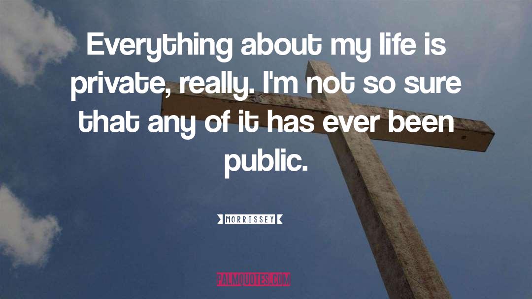Morrissey Quotes: Everything about my life is