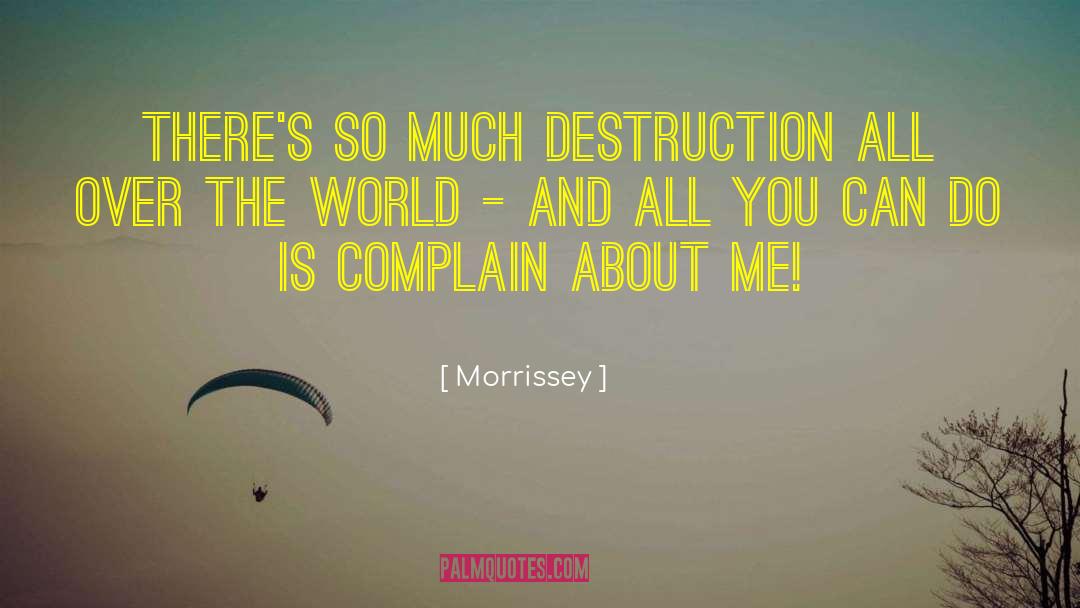 Morrissey Quotes: There's so much destruction all