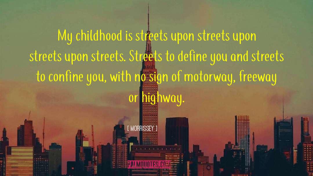 Morrissey Quotes: My childhood is streets upon