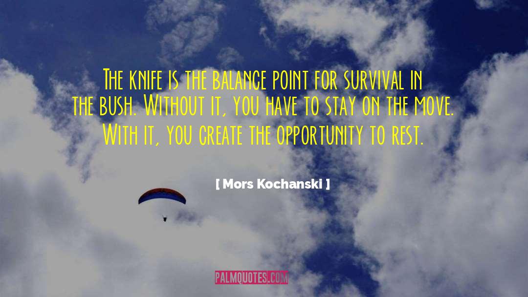 Mors Kochanski Quotes: The knife is the balance
