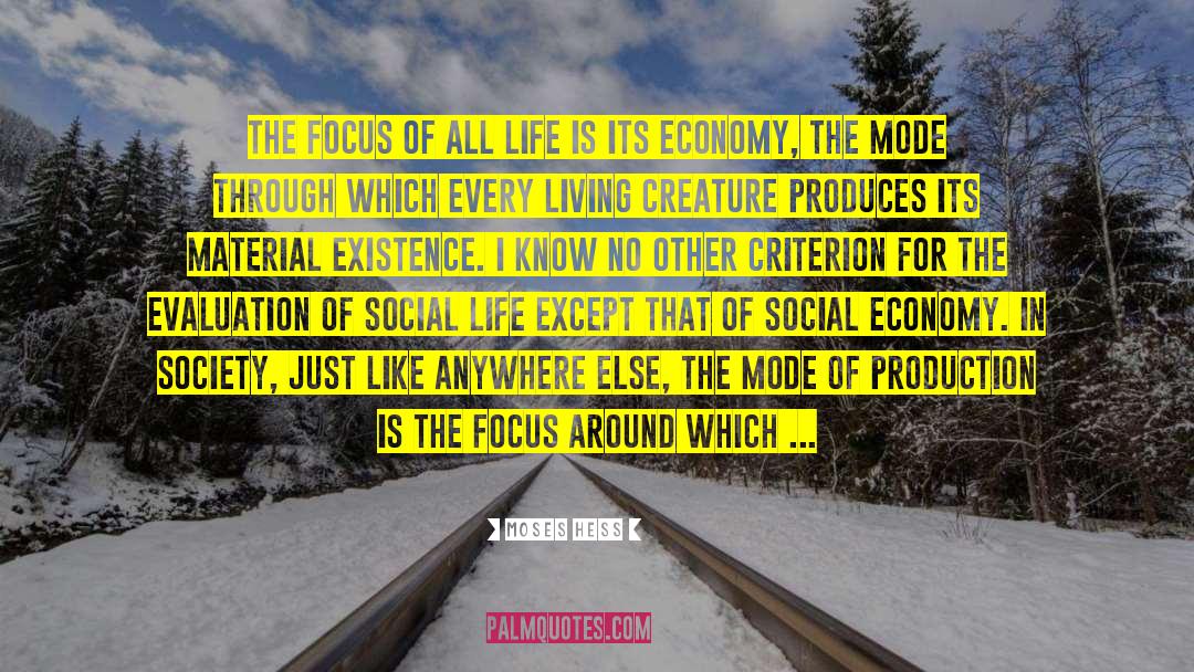 Moses Hess Quotes: The focus of all life
