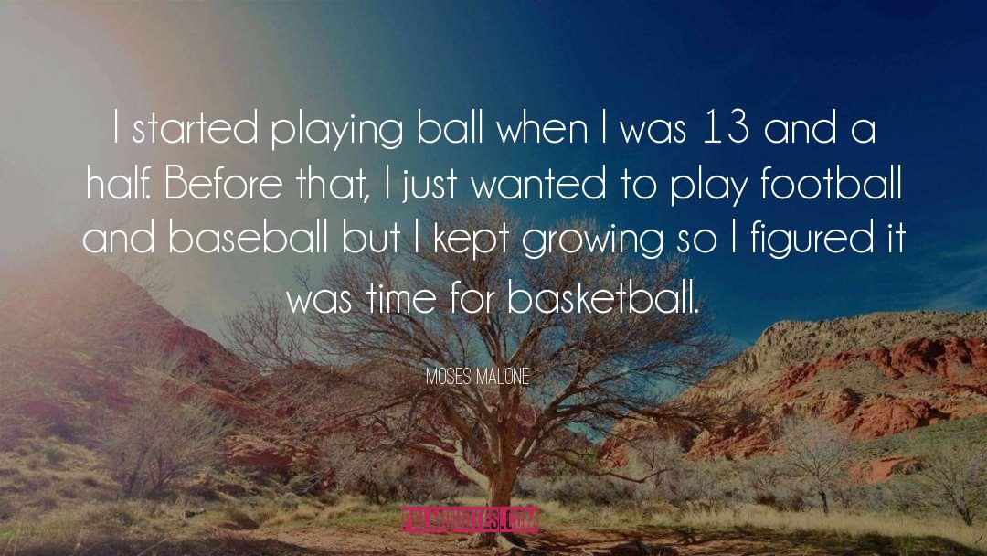 Moses Malone Quotes: I started playing ball when