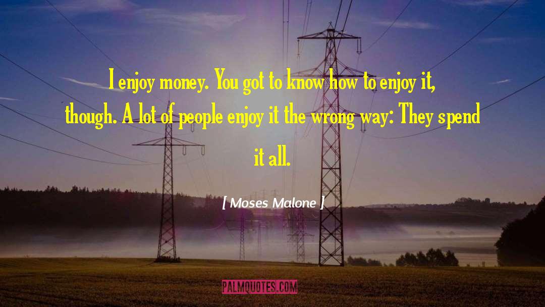 Moses Malone Quotes: I enjoy money. You got