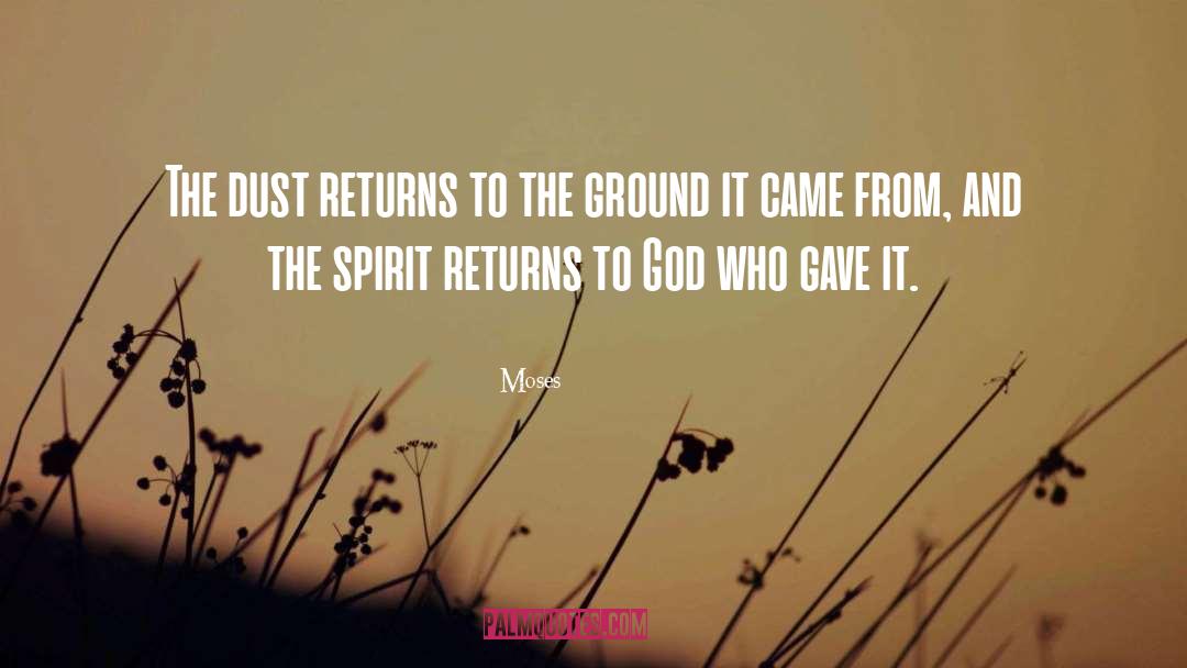 Moses Quotes: The dust returns to the