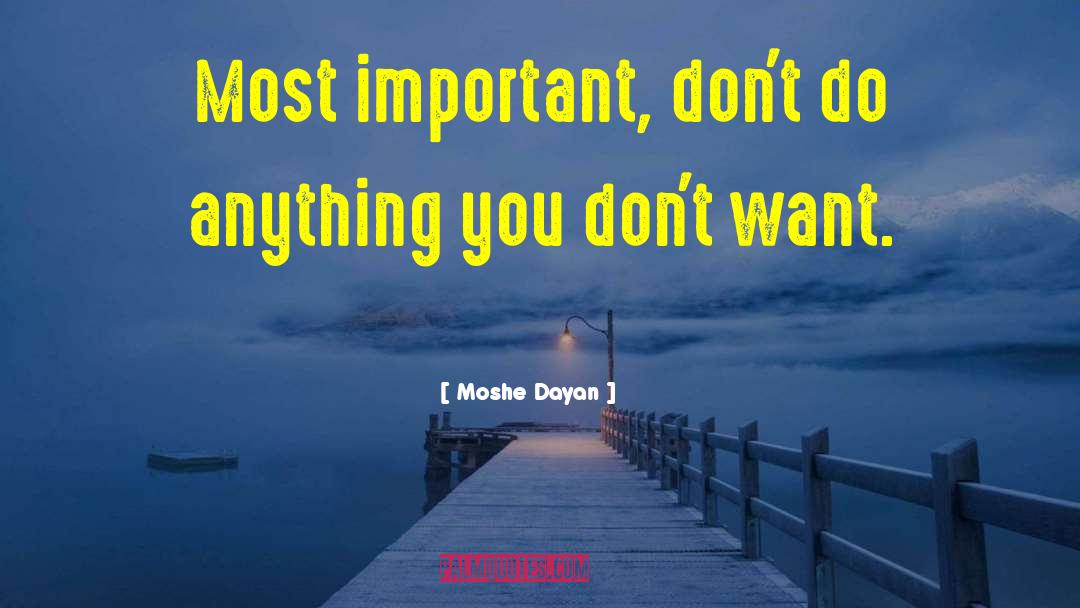 Moshe Dayan Quotes: Most important, don't do anything