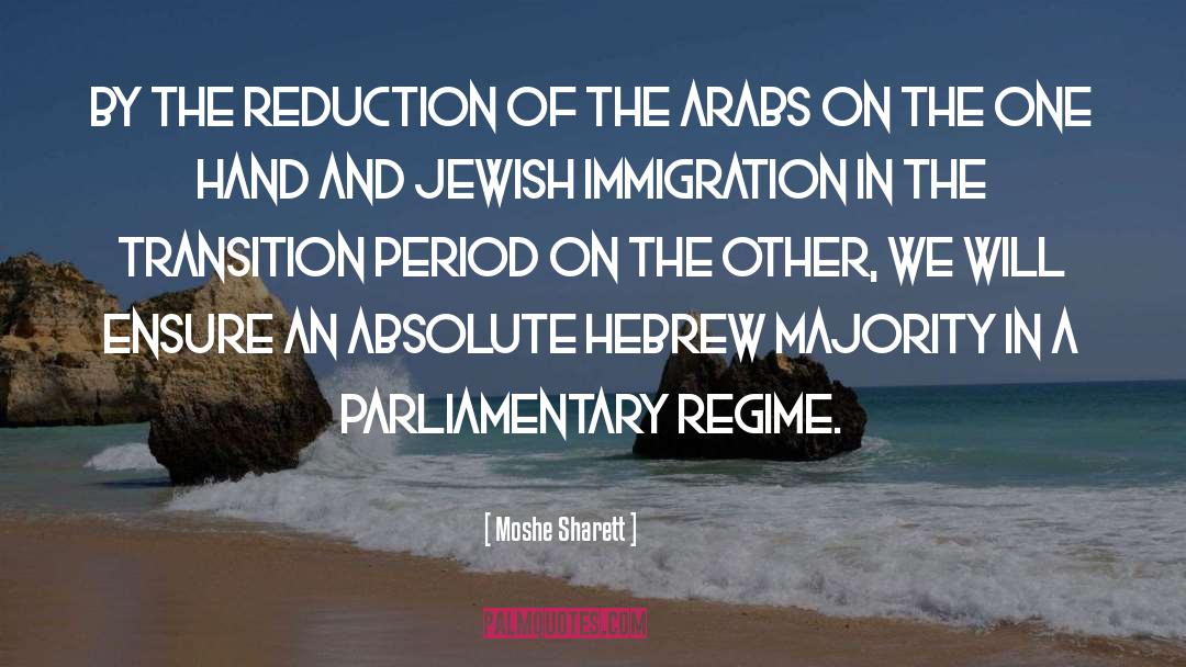 Moshe Sharett Quotes: By the reduction of the