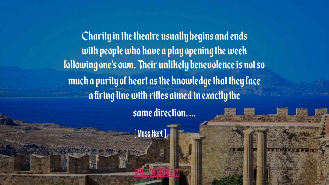 Moss Hart Quotes: Charity in the theatre usually