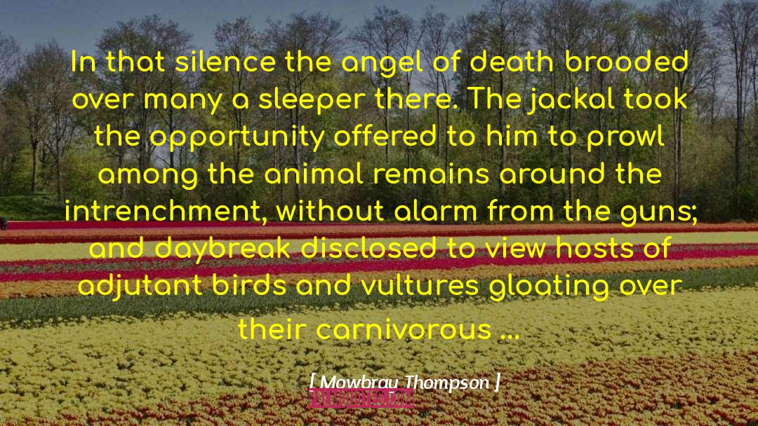 Mowbray Thompson Quotes: In that silence the angel