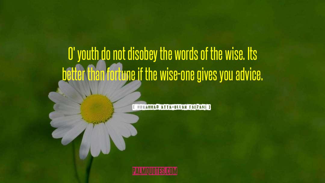 Muhammad Atta-ullah Faizani Quotes: O' youth do not disobey