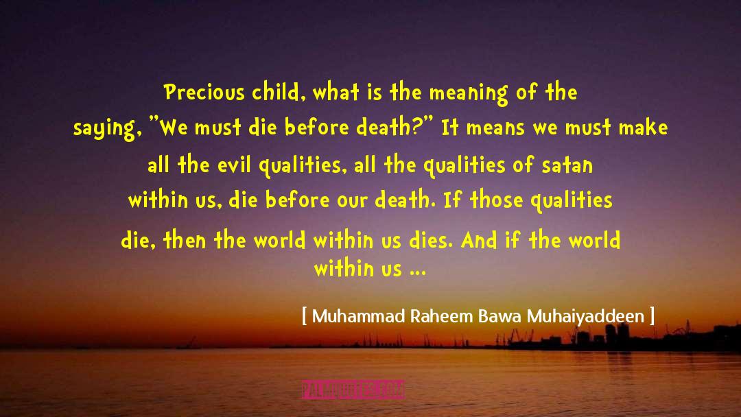 Muhammad Raheem Bawa Muhaiyaddeen Quotes: Precious child, what is the