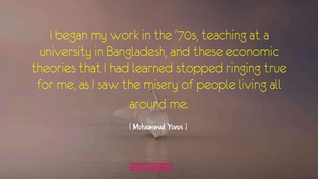 Muhammad Yunus Quotes: I began my work in