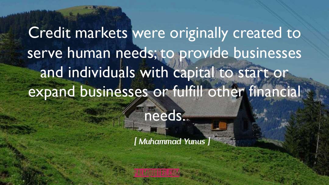 Muhammad Yunus Quotes: Credit markets were originally created