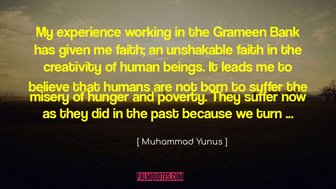 Muhammad Yunus Quotes: My experience working in the