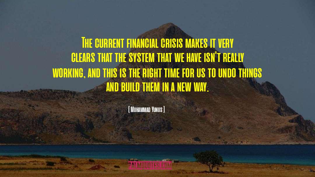 Muhammad Yunus Quotes: The current financial crisis makes