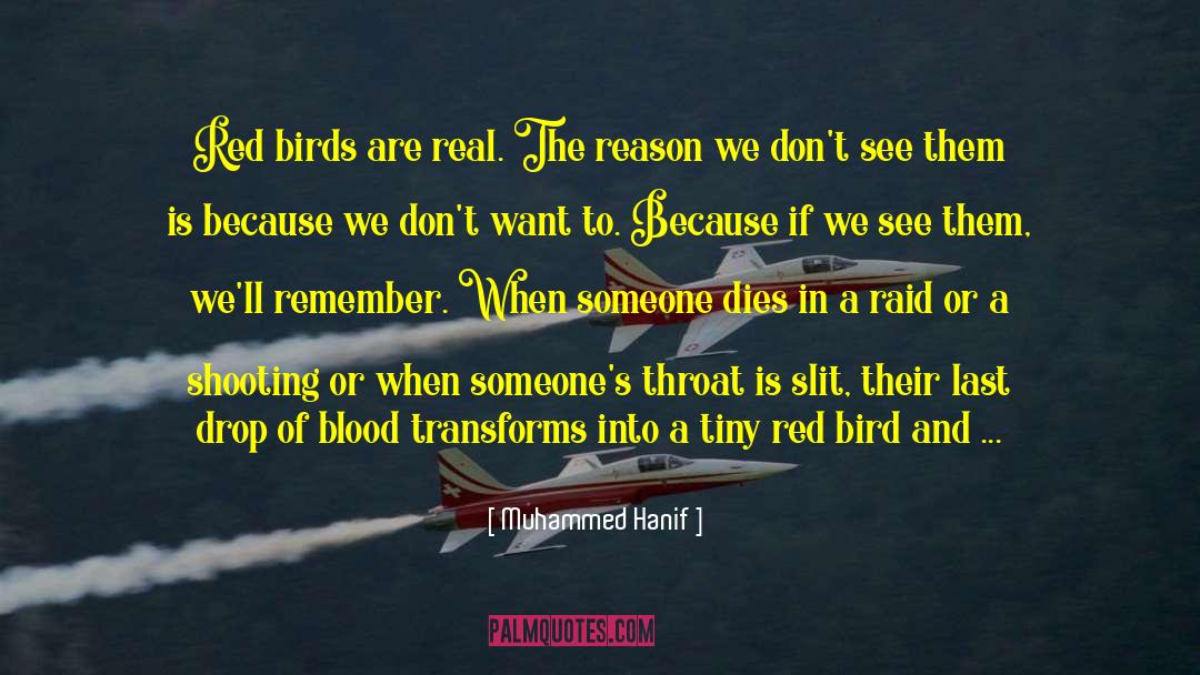 Muhammed Hanif Quotes: Red birds are real. The
