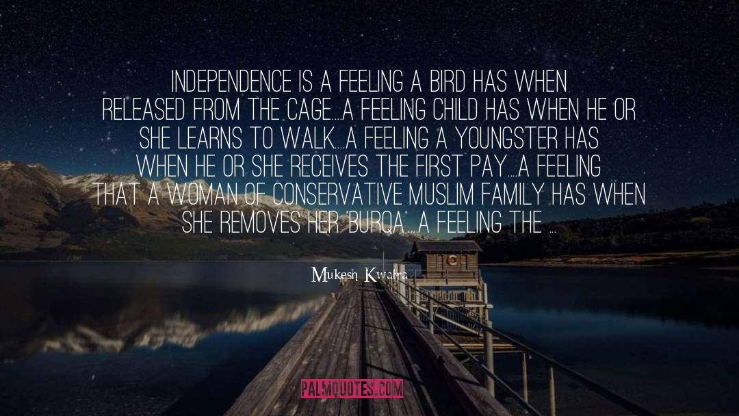 Mukesh Kwatra Quotes: Independence is a feeling a