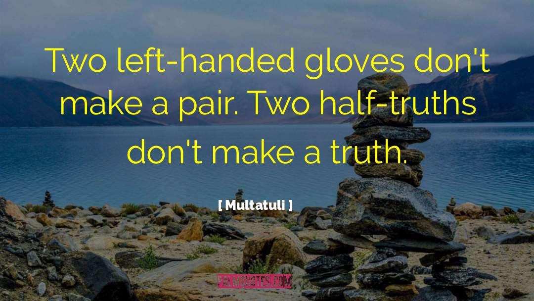 Multatuli Quotes: Two left-handed gloves don't make