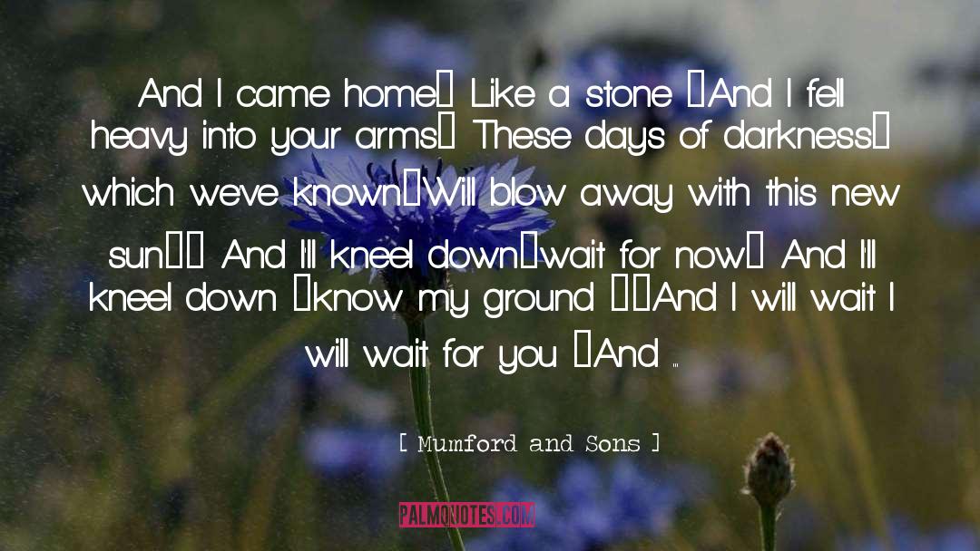 Mumford And Sons Quotes: And I came home  Like