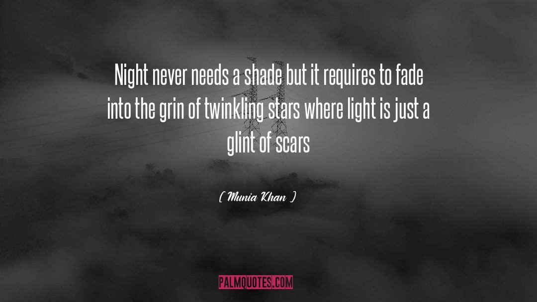 Munia Khan Quotes: Night never needs a shade