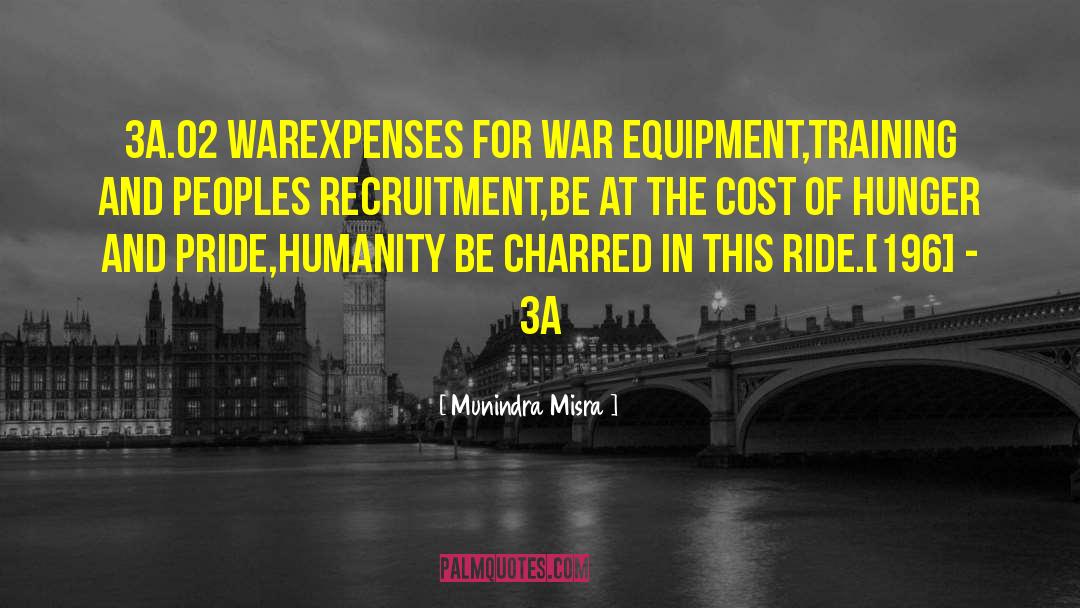 Munindra Misra Quotes: 3A.02 WAR<br>Expenses for war equipment,<br>Training