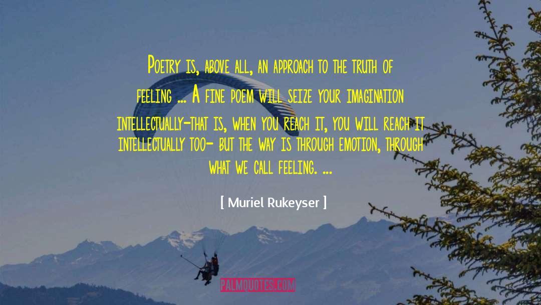 Muriel Rukeyser Quotes: Poetry is, above all, an