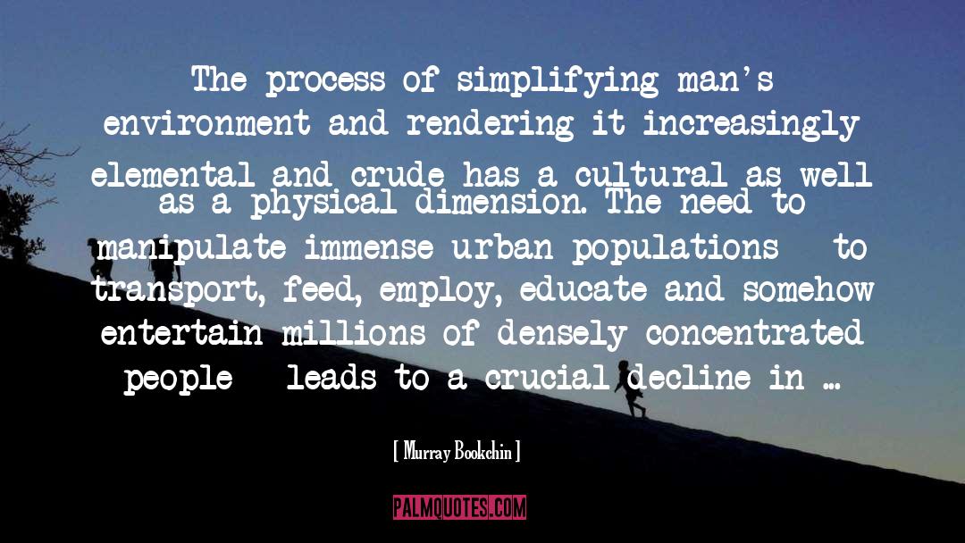 Murray Bookchin Quotes: The process of simplifying man's