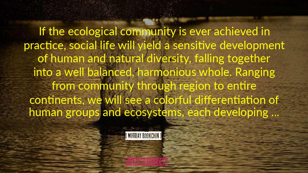 Murray Bookchin Quotes: If the ecological community is