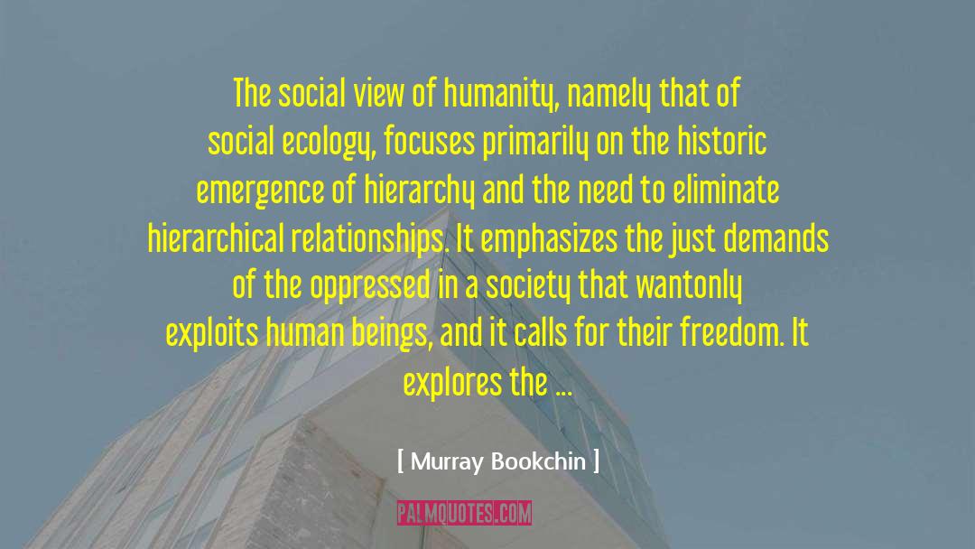 Murray Bookchin Quotes: The social view of humanity,