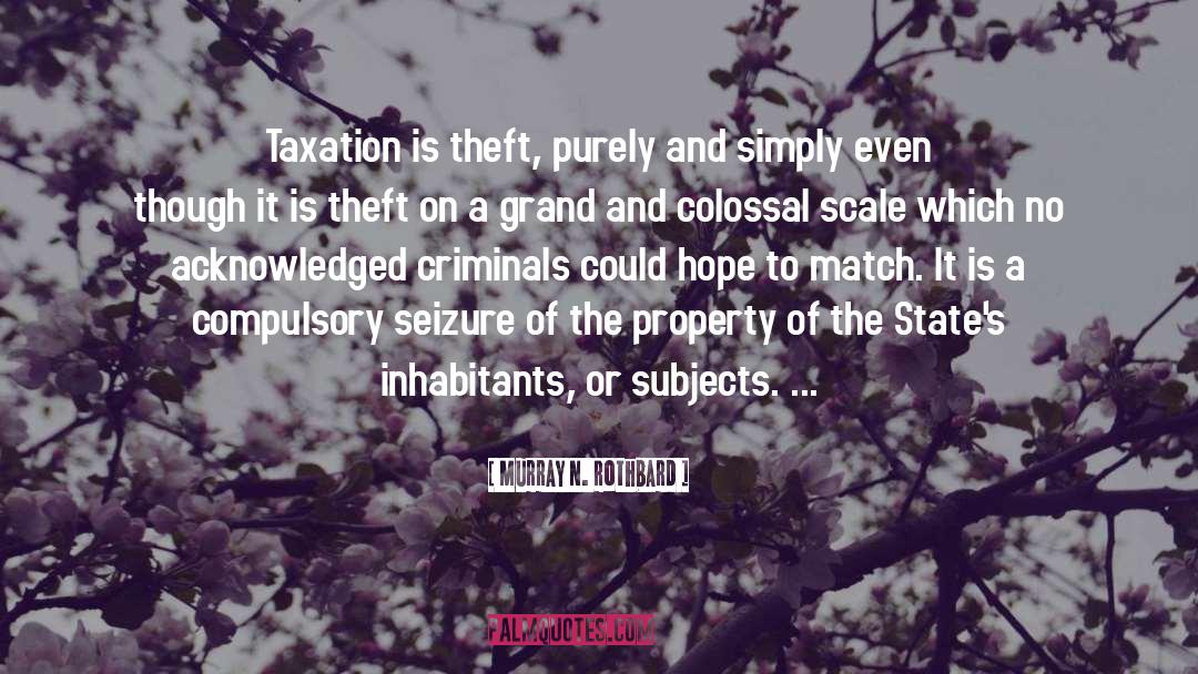 Murray N. Rothbard Quotes: Taxation is theft, purely and