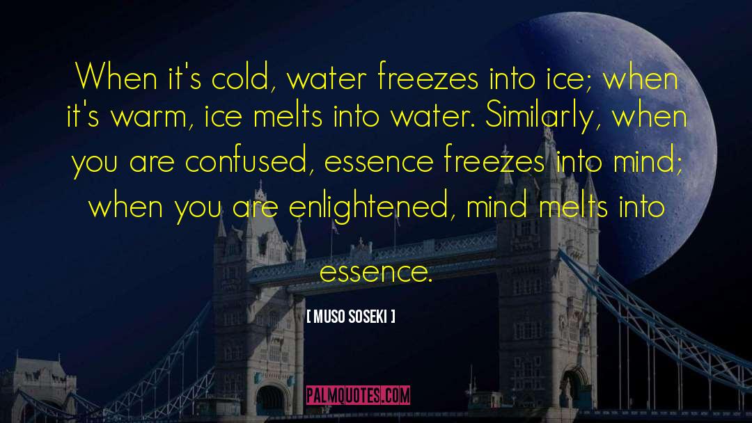 Muso Soseki Quotes: When it's cold, water freezes