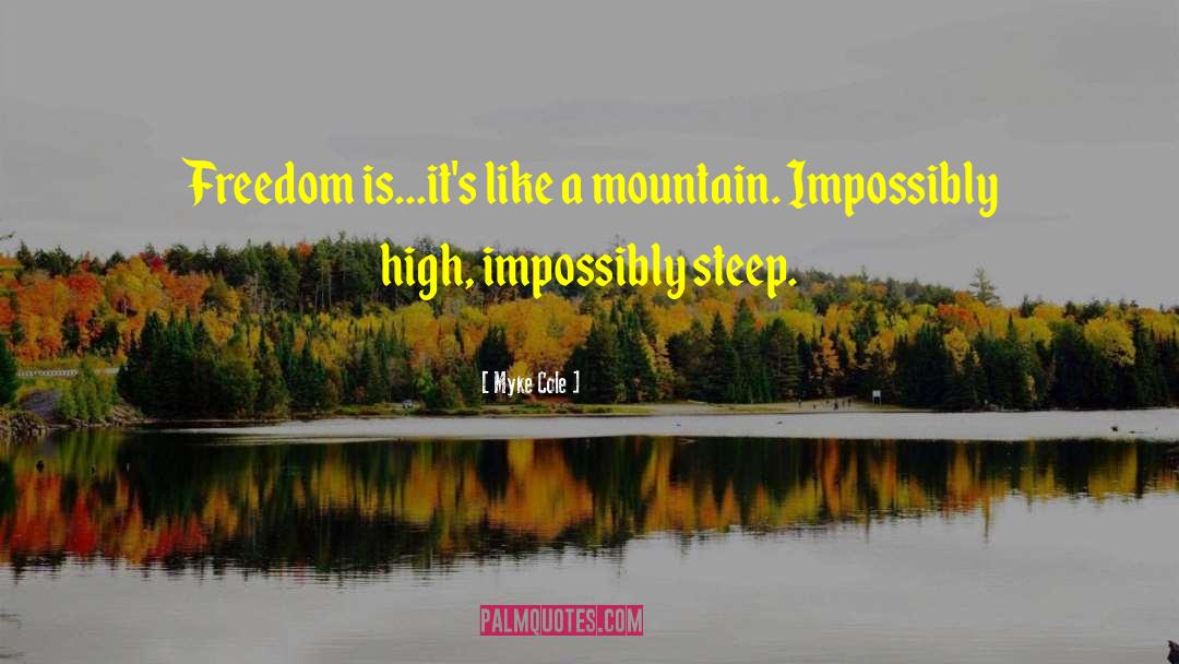 Myke Cole Quotes: Freedom is...it's like a mountain.