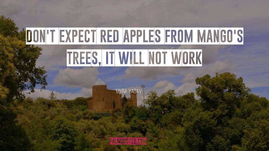 Myra Yadav Quotes: Don't expect red apples from