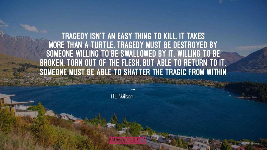 N.D. Wilson Quotes: Tragedy isn't an easy thing