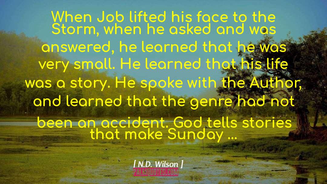 N.D. Wilson Quotes: When Job lifted his face