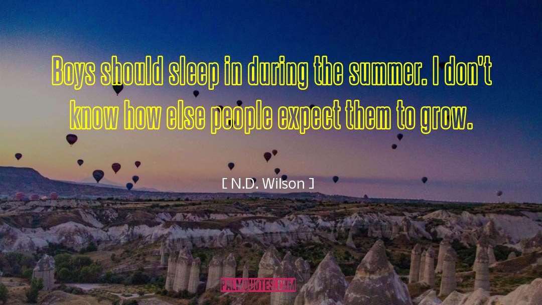 N.D. Wilson Quotes: Boys should sleep in during