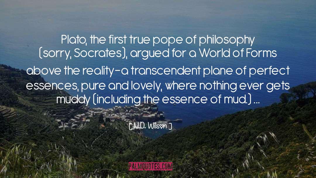 N.D. Wilson Quotes: Plato, the first true pope