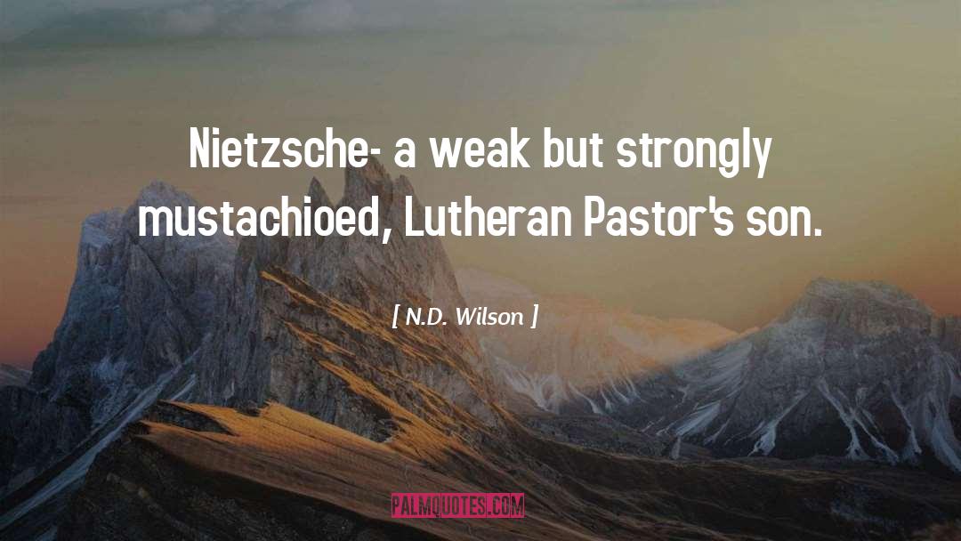 N.D. Wilson Quotes: Nietzsche- a weak but strongly