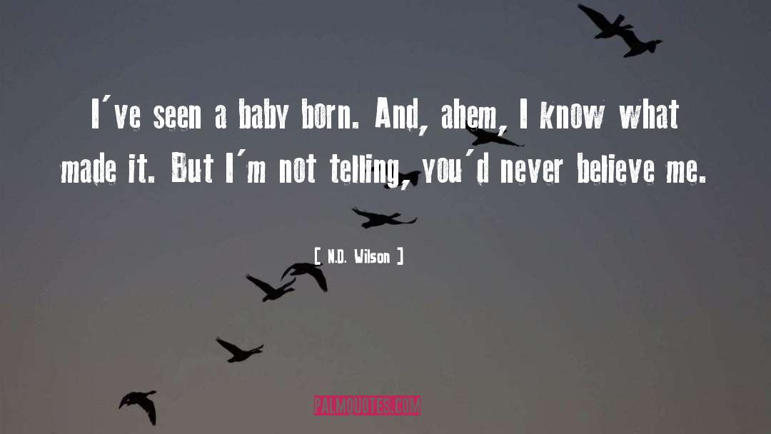N.D. Wilson Quotes: I've seen a baby born.
