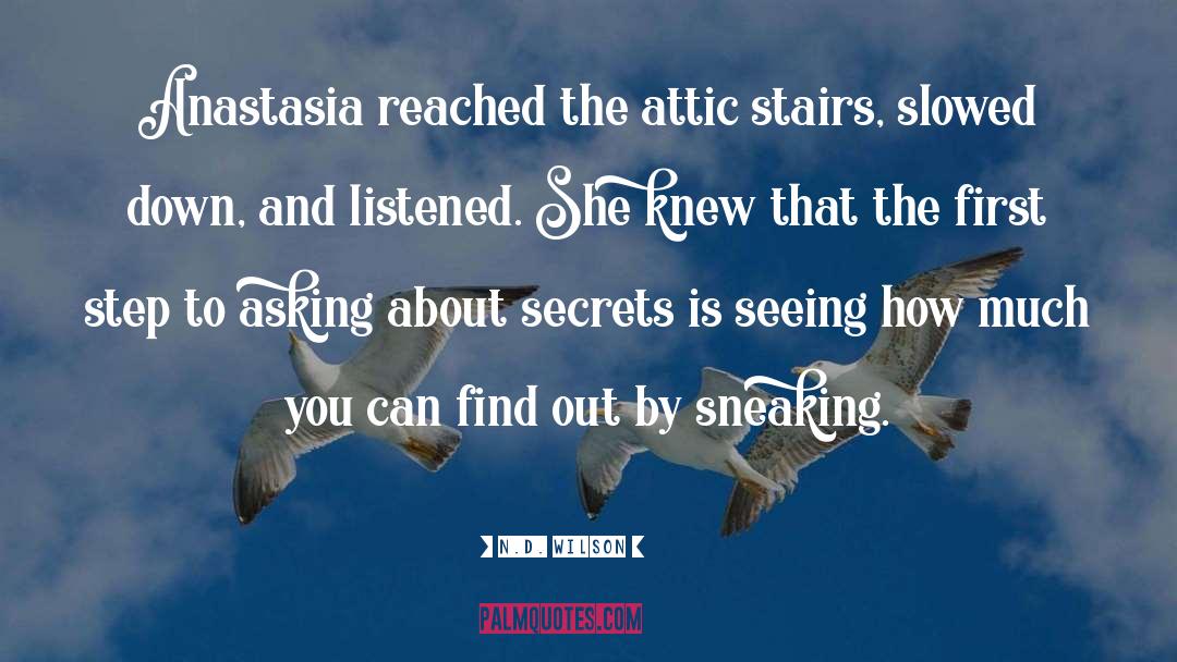 N.D. Wilson Quotes: Anastasia reached the attic stairs,