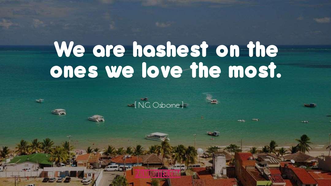 N.G. Osborne Quotes: We are hashest on the