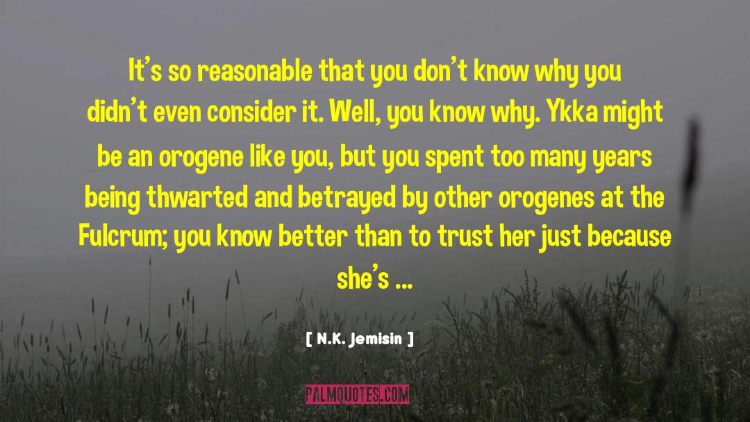 N.K. Jemisin Quotes: It's so reasonable that you