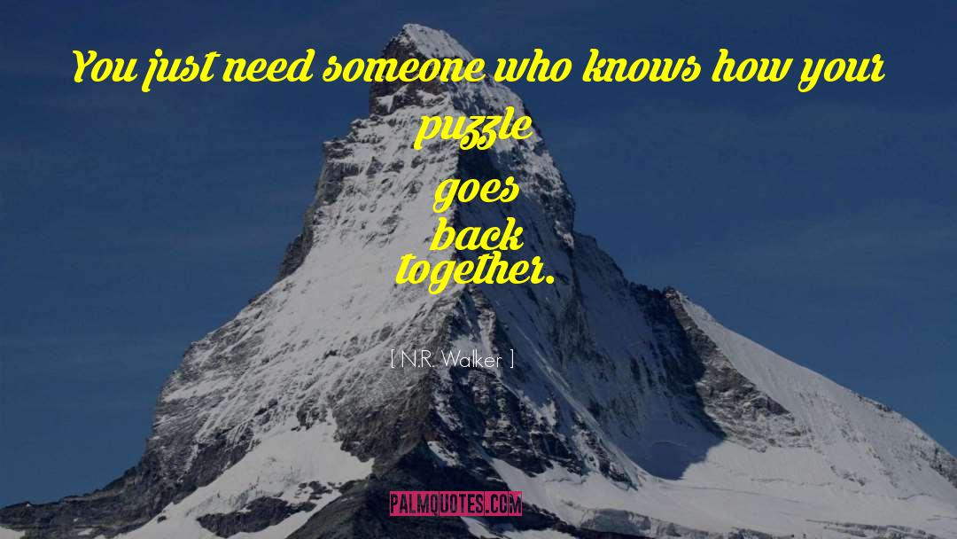 N.R. Walker Quotes: You just need someone who