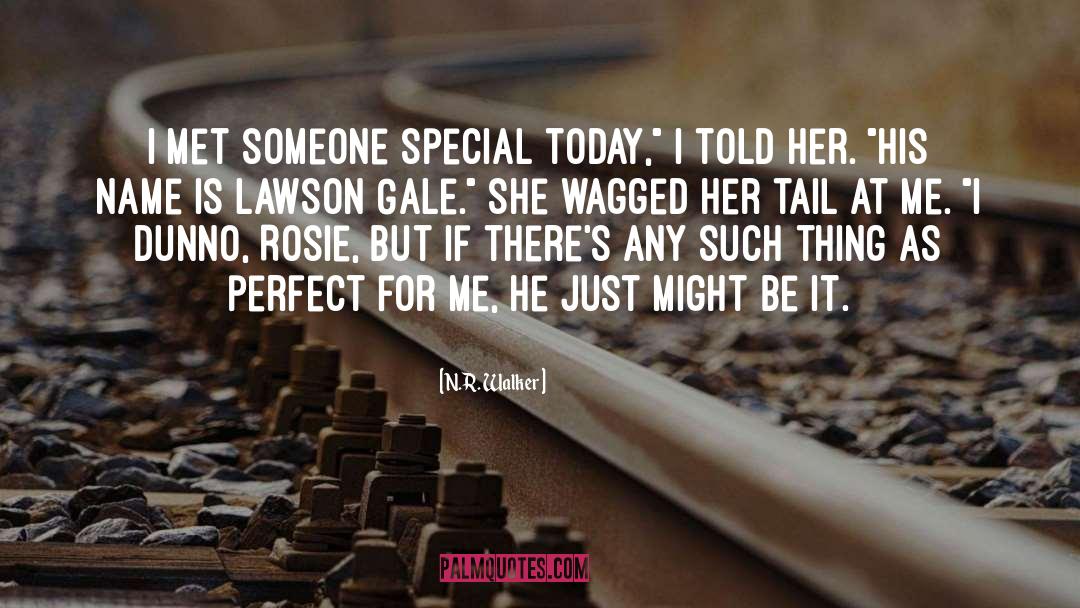 N.R. Walker Quotes: I met someone special today,